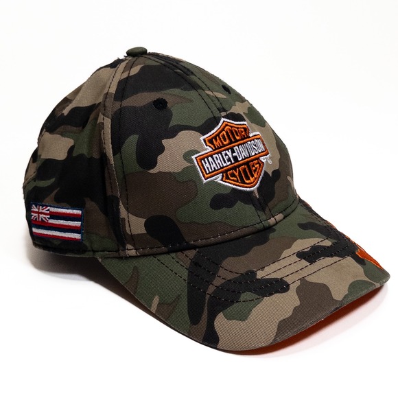 Harley Davidson Honolulu Camo Cap Adjustable Strap Aloha Hawaii Men - Picture 9 of 13